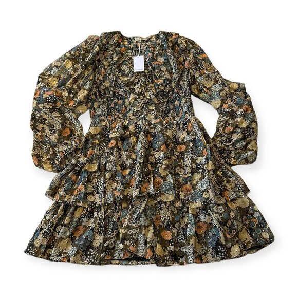 ULLA JOHNSON  Silk Tamara Dress In Night garden, Size 12, New with tag - Picture 8 of 16